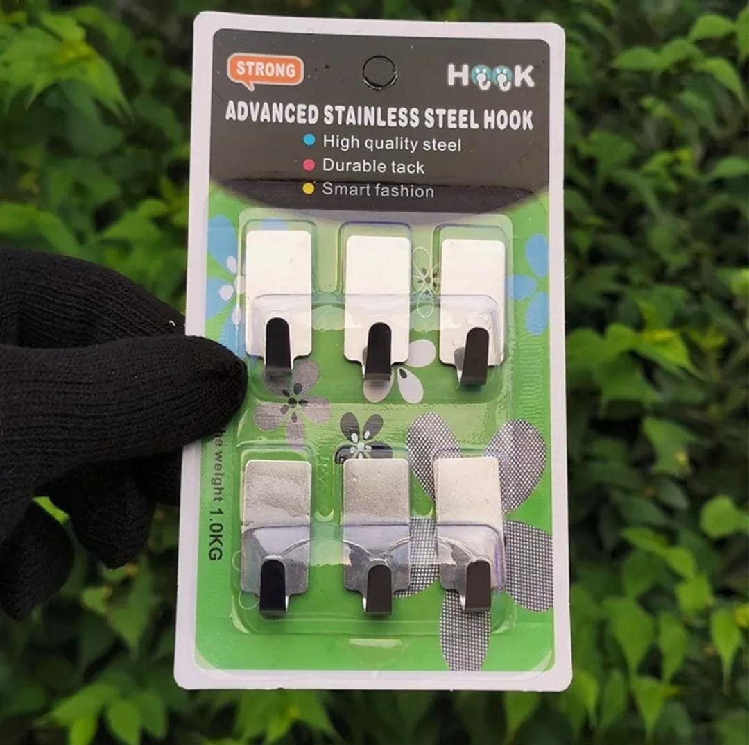Set Of 6 Steel Hooks, Kitchen Bathroom Wall Bracket Shelf, Metal Commands Hook, Wall Mounted Razor Brackets, Self Adhesive Metal Towel Hooks, Bathroom Home Storage Organization Hooks Set Of 6 Steel Hooks, Kitchen Bathroom Wall Bracket Shelf, Metal Commands Hook, Wall Mounted Razor Brackets, Self Adhesive Metal Towel Hooks, Bathroom Home Storage Organization Hooks
